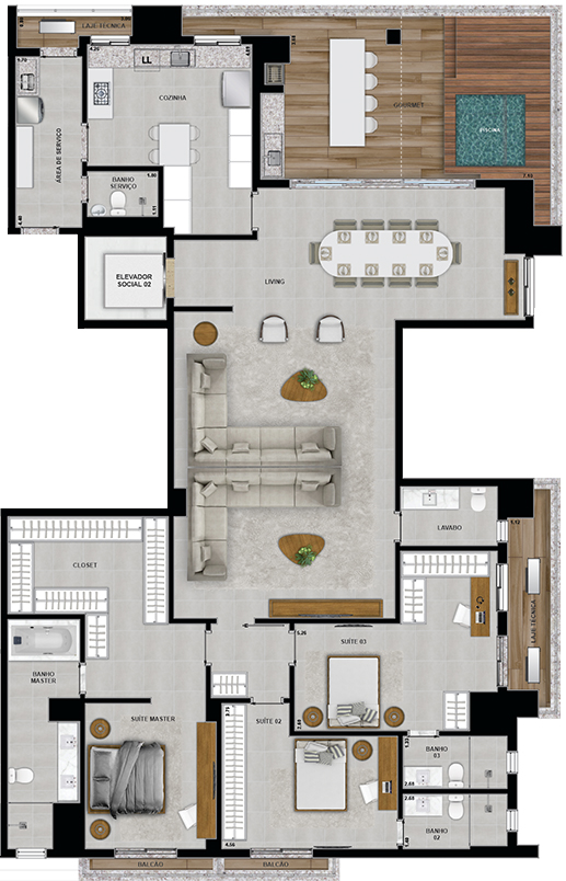 29º PAVIMENTO - PENTHOUSE - MODIFICADO 3 SUÍTES - 02