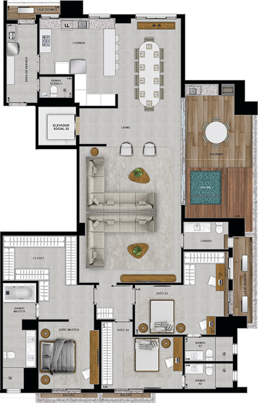 30º PAVIMENTO - PENTHOUSE - MODIFICADO 3 SUÍTES - 02
