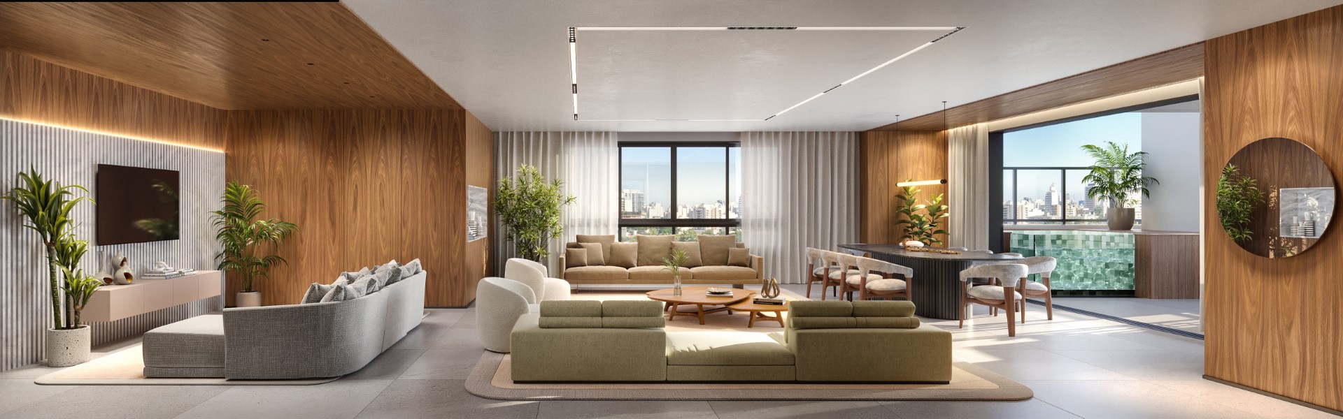 PENTHOUSE 27º PAVIMENTO - LIVING COM PISCINA