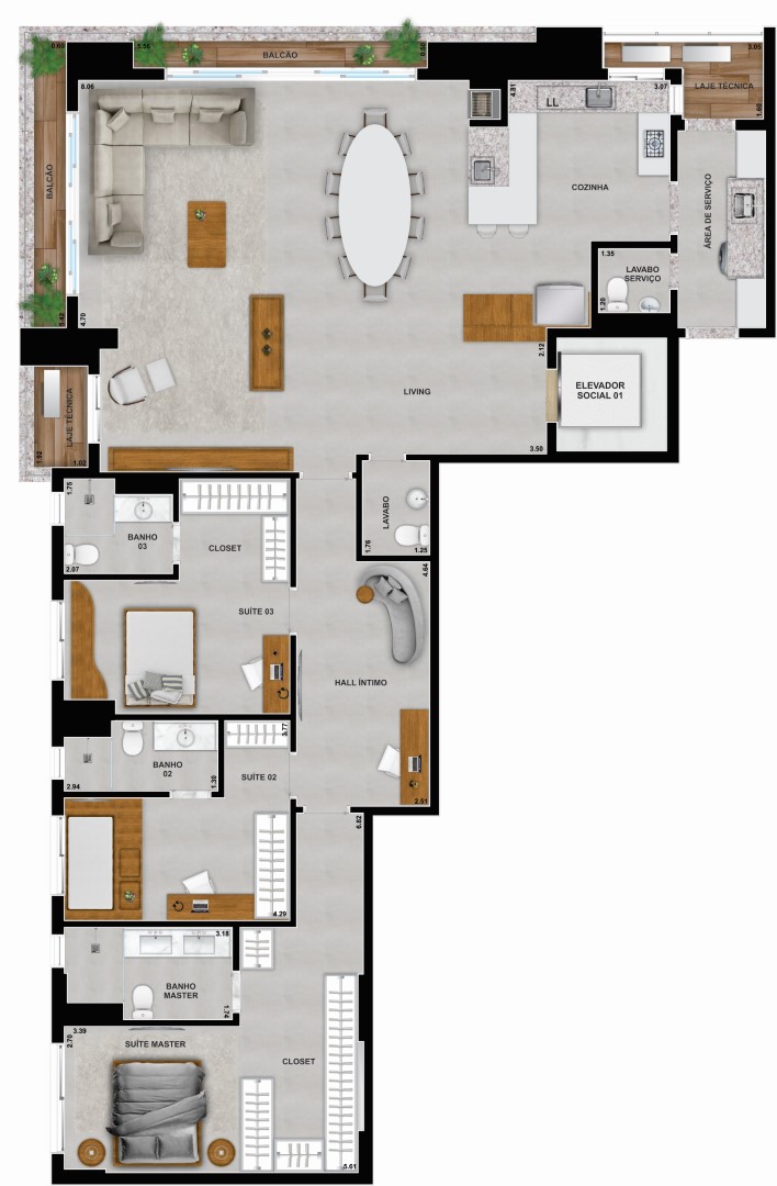 4º PAVIMENTO - FINAL 1 - DECORADO